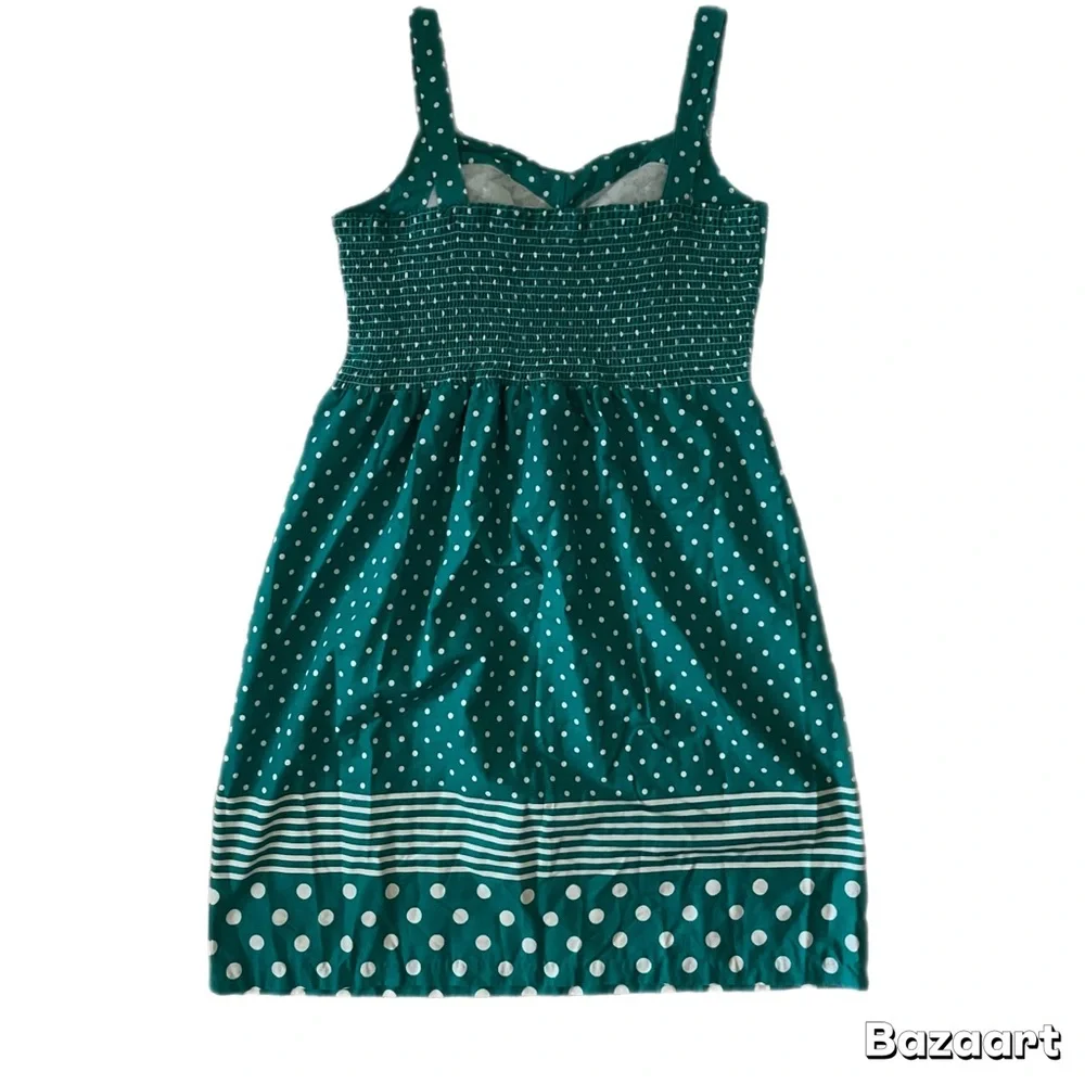 Vintage 1960's Polka Dot Sweetheart Full Skirt Midi Convertible Dress Si… - Picture 2 of 8